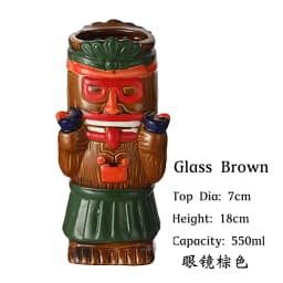 Tiki Mugs Ceramic Hawaiian Luau Party Mugs Drinkware, Cute Exotic Cocktail Glasses, Tiki Bar