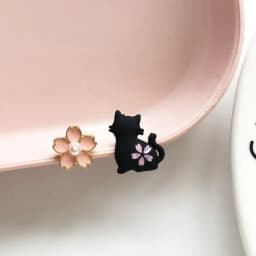Cute Rabbit Red Heart Asymmetry Stud Earrings For Women Sweet Daisy Flower Animal Earring Birthday Party Wedding Jewelry