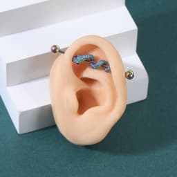 AOEDEJ Industrial Piercing Earring Women Stainless Steel Helix Ear Piercing Dragon Snake Long Earring Jewelry Barbell Earring
