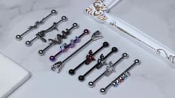 AOEDEJ Industrial Piercing Earring Women Stainless Steel Helix Ear Piercing Dragon Snake Long Earring Jewelry Barbell Earring