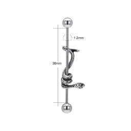 AOEDEJ Industrial Piercing Earring Women Stainless Steel Helix Ear Piercing Dragon Snake Long Earring Jewelry Barbell Earring