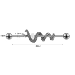 AOEDEJ Industrial Piercing Earring Women Stainless Steel Helix Ear Piercing Dragon Snake Long Earring Jewelry Barbell Earring
