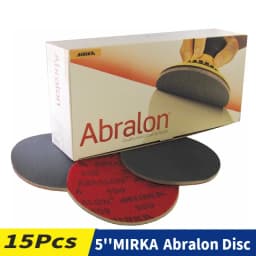 Mirka Abralon 5 Inch Sponge Sandpaper Foam Backed Hook & Loop Polishing & Buffing Discs 125mm Grip Disc Flocking Sheets
