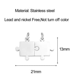 5pcs/lot Mirror Polish Stainless Steel Puzzle Charms Wholesale DIY Necklace Bracelet Making Charms Jewelry Making Charms