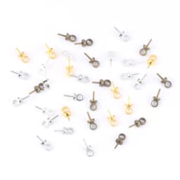 100Pcs/Lot 6x3mm Gold Silver Color Basic Pins Stoppers Connector Pin Stud Earring For DIY Jewelry Making Accessories Supplies