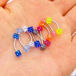10 Pcs Tongue Nail Puncture Dice Ball Stripe Piercing Pin Ear Studs Screw Dice Female Earrings Lip Nails Piercing Body Jewelry