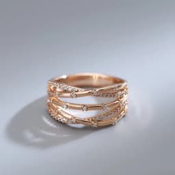 Kinel Unique Creative 585 Rose Gold Women Rings Micro-wax Inlay Natural Zircon Accessories Modern Party Fashion Daily Jewelry