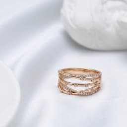 Kinel Unique Creative 585 Rose Gold Women Rings Micro-wax Inlay Natural Zircon Accessories Modern Party Fashion Daily Jewelry