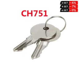 Keychannel 2PCS CH751 Copper Key Universal Keys 751CH Key for Elevator Lock Control Cabinet Room Car T-Handles RV Storage Doors