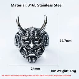 2022 NEW Men's 316L stainless-steel rings Dropshipping Retro Devil Skull Demon gothic punk FASHION Jewelry Gifts free shipping