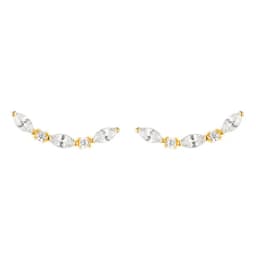 TIANDE Silver Color Gold Plated Climber Earrings for Women Smooth Piercing Women's Stud Earrings 2022 Fashion Jewelry Wholesale