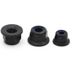 10pcs Black Zinc-Plated Carbon Steel Hex Hexagon Flange Nylon Insert Lock Nut M3 M4 M5 M6 M8 Self-locking Nylock Locknut