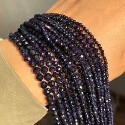 2 3 4mm Faceted Blue Sand Gem Stone Beads Round Loose Spacer Beads for Jewelry Making DIY Bracelet Earrings Accessories 15''