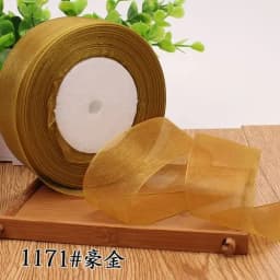 12/15/20/25/40/50mm (50 Yards/roll) Organza Stain Ribbon DIY Crafts Wedding for Party Decoration Cake Gift Bow Packaging Ribbon