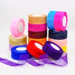 12/15/20/25/40/50mm (50 Yards/roll) Organza Stain Ribbon DIY Crafts Wedding for Party Decoration Cake Gift Bow Packaging Ribbon