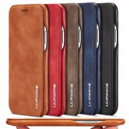 Luxury Thin Leather Case Flip Cover for iPhone 18 17 16 15 14 Pro Max 13 12 Mini 11 Pro Max XR 8 7 Plus SE 2020 Folio Card Slot