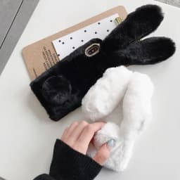 Plush Rabbit TPU Case for iPhone 14 15 13 Mini, Phone Cover for iPhone 12 Pro, 11 Pro Max, XS, XR, 7, 8, 6, 6S Plus, SE 2020,
