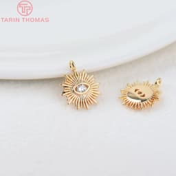 (1871)4PCS 12MM Hole 1.5MM 24K Gold Color Brass with Zircon Eye Charm Pendants for DIY Jewelry Making Findings Accessories