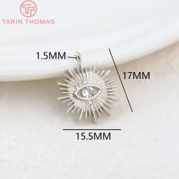 (1871)4PCS 12MM Hole 1.5MM 24K Gold Color Brass with Zircon Eye Charm Pendants for DIY Jewelry Making Findings Accessories