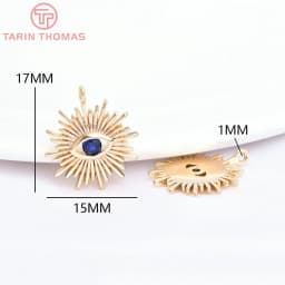 (1871)4PCS 12MM Hole 1.5MM 24K Gold Color Brass with Zircon Eye Charm Pendants for DIY Jewelry Making Findings Accessories