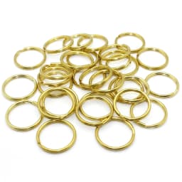 5pcs Solid Brass Split Rings Double Loop Keyring 10-35mm Keychain Keys Holder DIY Leather Craft hardware