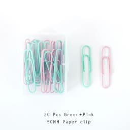 TUTU 20pcs/set of 50mm Colorful Paper Clips Paper Clips Notes Classified Clips Student Stationery School Office Supplies H0528