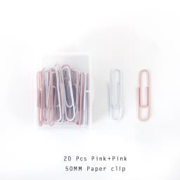 TUTU 20pcs/set of 50mm Colorful Paper Clips Paper Clips Notes Classified Clips Student Stationery School Office Supplies H0528
