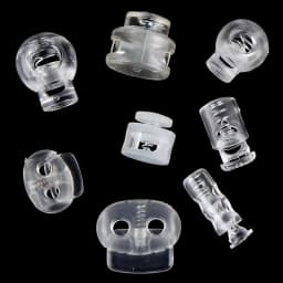 10pcs Transparent Clear Cord Lock Plastic Stopper Cord Ends Toggles Clip Buckle Frost Shoelace Sportswear DIY Bag Accessories