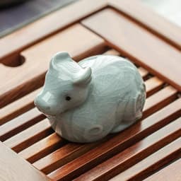 Retro Ceramics Tea Pet Chinese Zodiac Animal Statue Cute Tea Figurine Ornaments Desktop Crafts Tea Set Decoration Accessories