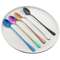 2Pcs Rainbow Stirring Flatware Set Stainless Steel Coffee Spoon Long Handle Tea Spoons Kitchen Drinking Cutlery Drop Shipping