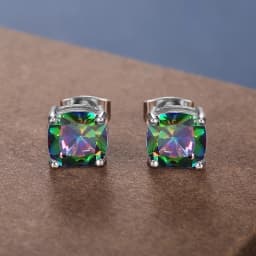 Huitan Simple Stylish Cubic Zirconia Stud Earrings Female 6 Colors Available Versatile Birthday Gift Statement Jewelry for Women