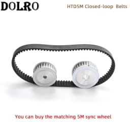 HTD5M Synchronous Timing belt Pitch length 245/250/255/260/265/270/280/285/290/295/300 mm width 9/10/12/15/20/25mm Rubber closed