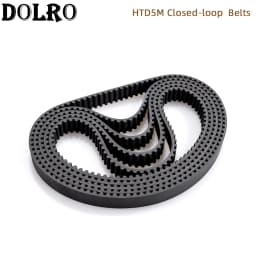 HTD5M Synchronous Timing belt Pitch length 245/250/255/260/265/270/280/285/290/295/300 mm width 9/10/12/15/20/25mm Rubber closed