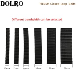 HTD5M Synchronous Timing belt Pitch length 245/250/255/260/265/270/280/285/290/295/300 mm width 9/10/12/15/20/25mm Rubber closed