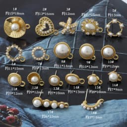 10pcs Pearl Stud Earrings Settings Handmade Roun Hollow Love Heart Earrings Connectors for DIY Jewelry Making Findings