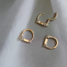 925 Sterling Silver Simple Shiny Srystal U-shaped Earrings Women Punk Hip Hop Street Art 14k Gold Plating Jewelry Gift