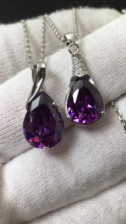 Buyee 925 Sterling Silver Luxury Pendant Chain Natural Amethyst Exquisite Sweet Necklace for Woman Fashion Jewelry Chain 45cm