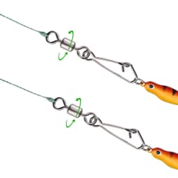 DNDYUJU 30pcs Stainless Steel Rolling Swivels with Snap 14#-1# Fishing Connector Swivel Rolling River Ocean Tackle Accessories