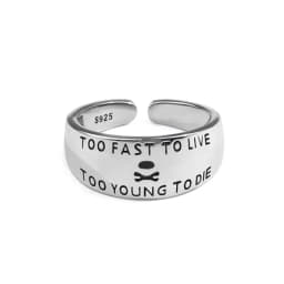 Yungqi Vintage Wide Ring Letter HAPPINESS DEPENDS UPON OURSELVES Adjustable Rings for Women Girl Boho Jewelry Anillos Mujer