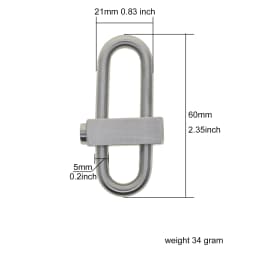 Super Strong Heavy Duty Matte Brushed Stainless Steel Oval Slide Locking Snap Lock Carabiner Keychains FOB EDC Lanyard DIY