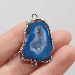 1PC LE SKY Natural Agates Pendants Charms Connector Pendants for Jewelry Making DIY Accessories Fit Necklaces
