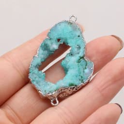 1PC LE SKY Natural Agates Pendants Charms Connector Pendants for Jewelry Making DIY Accessories Fit Necklaces