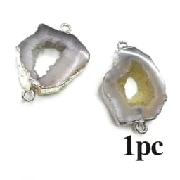 1PC LE SKY Natural Agates Pendants Charms Connector Pendants for Jewelry Making DIY Accessories Fit Necklaces