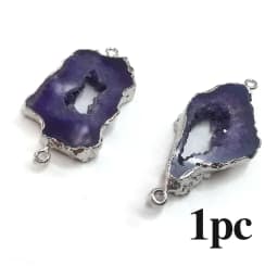 1PC LE SKY Natural Agates Pendants Charms Connector Pendants for Jewelry Making DIY Accessories Fit Necklaces