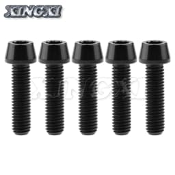 Xingxi 5Pcs Titanium Bolts M8 x 15 20 25 30 35 40 45 50mm Taper Head Screw for Bicycle Motorcycle Car Grade 5 Titanium Ti Bolts