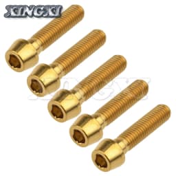 Xingxi 5Pcs Titanium Bolts M8 x 15 20 25 30 35 40 45 50mm Taper Head Screw for Bicycle Motorcycle Car Grade 5 Titanium Ti Bolts