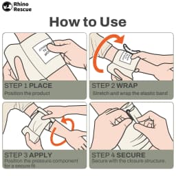 RHINO RESCUE 4" 6" Emergency Pressure Bandage Wound Dressing IFAK Kit High Elasticity Vacuum Packed Outdoor Hiking Essentials