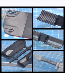 Hobby Mio 1/24 1/32 1/12 CB Series Twill Carbon Fiber Civil Model Water Sticker Etching Sheet Suitable for Various Model Cars