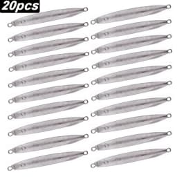 20pcs Blank Metal Jig Shore Casting Jigging Unpainted Lure 7g-40g Spoon Lures Saltwater Fishing Jigs Artificial Bait Tackle