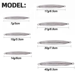 20pcs Blank Metal Jig Shore Casting Jigging Unpainted Lure 7g-40g Spoon Lures Saltwater Fishing Jigs Artificial Bait Tackle